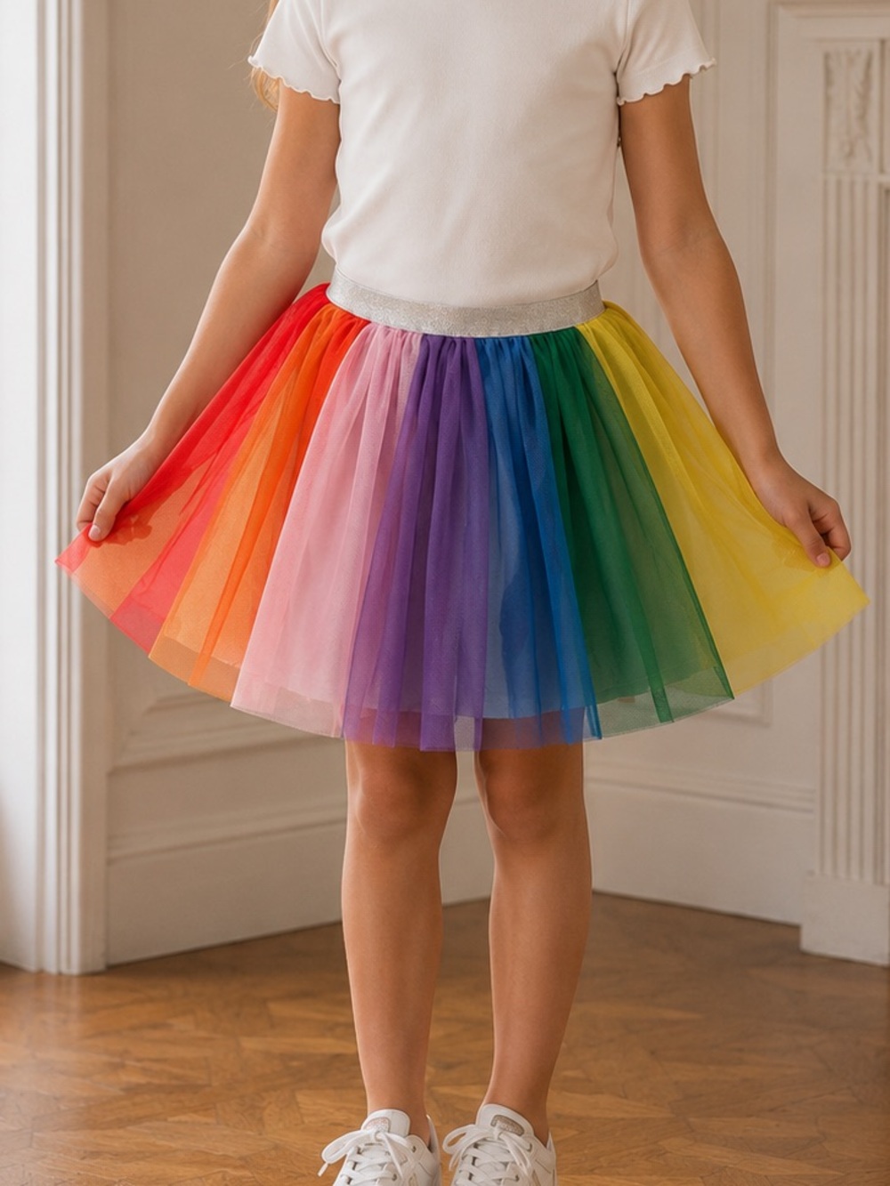 Retro Girls Hanna Andersson Rainbow Tulle Skirt Multicolor 130/8 Unicorn